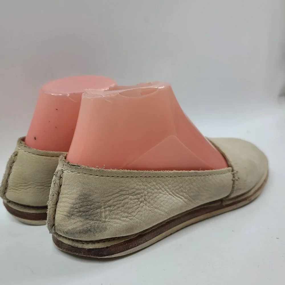 Frye Women's Beige Milly Leather‎ A-Line Slip On Flats Loafers Size US 8.5